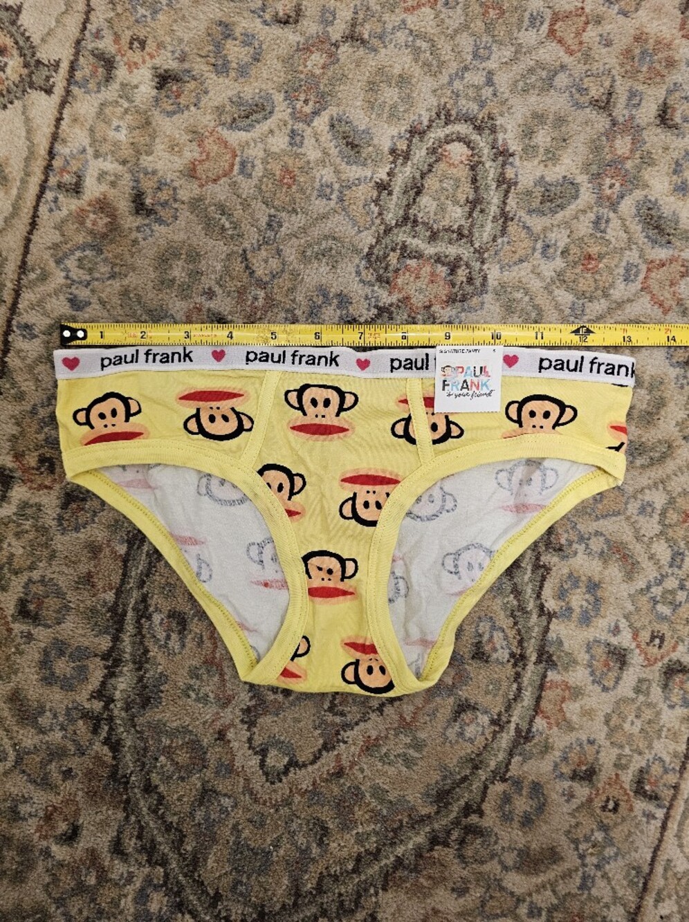 Vintage 2010 Paul Frank Yellow Julius Monkey Juniors Low Rise "Boy Briefs" 5 NWT - Picture 5 of 7